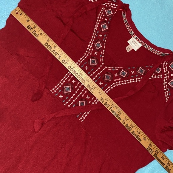 KNOX ROSE maxi embroidered tiered boho gauze 2 pockets 46” long NEW size 2X - Picture 8 of 9